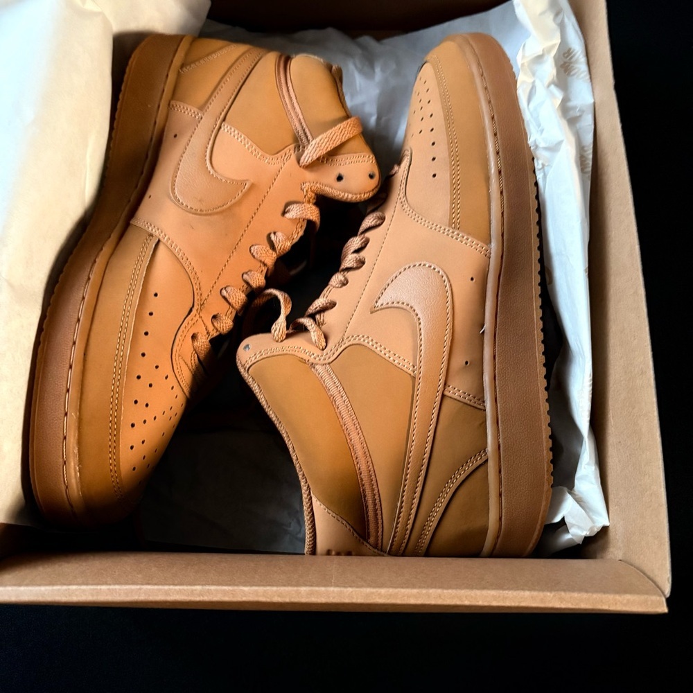 Nike Court Vision Mid Flax/Flax-Gum Light Brown CD5466-200 Men's size 8 wheat - Picture 7 of 9